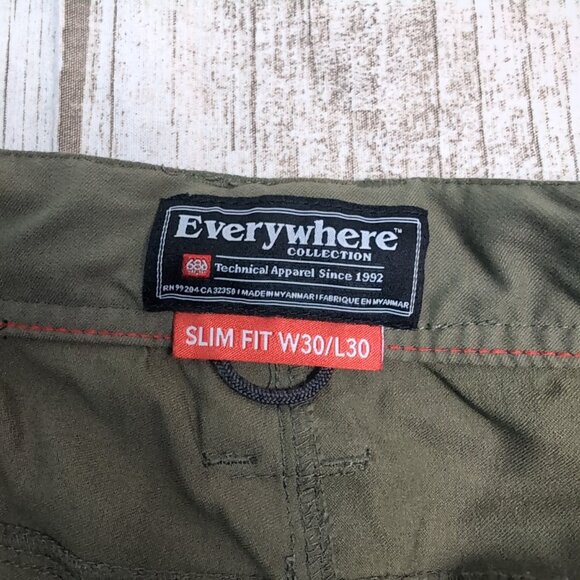 686 Everywhere Collection Technical Pants Slim Fit 30x30 Olive Green - Picture 9 of 11